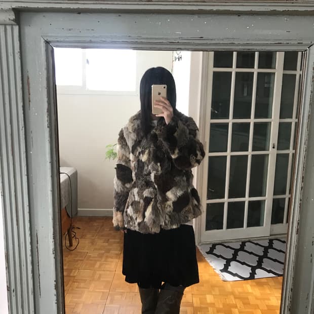 vintage mix fur jacket