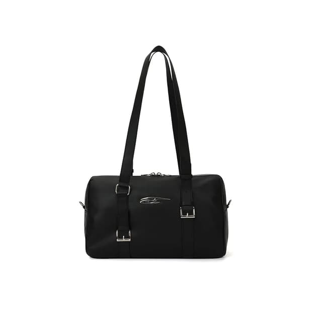 LEEY PLAQUE BELT TOTE BAG BLACK 도트백 블랙