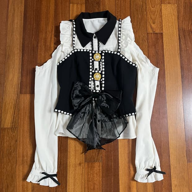 일브 디마럽 블라우스 빅리본 나시 세트 히메갸루지뢰계양산형로리타리즈리사