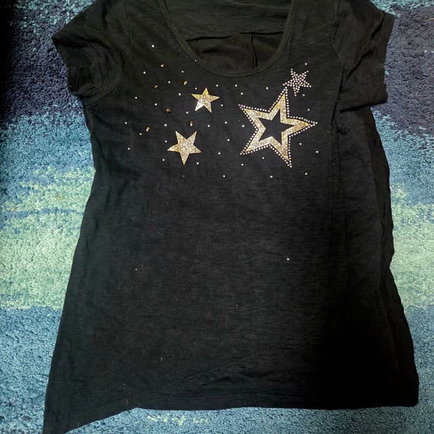 택포)블랙 큐빅 스타 앞치마내장 y2k 민소매 티셔츠