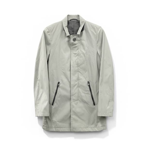 DNKY Donna Karan 버튼 탑 트렌치 코트 그레이L