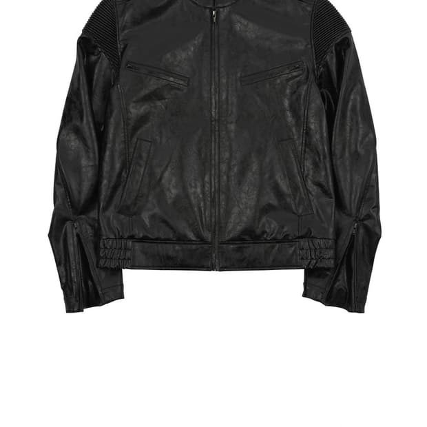 파프롬왓 파 페이크 크랙드 텍스처 레더 재킷 1 사이즈