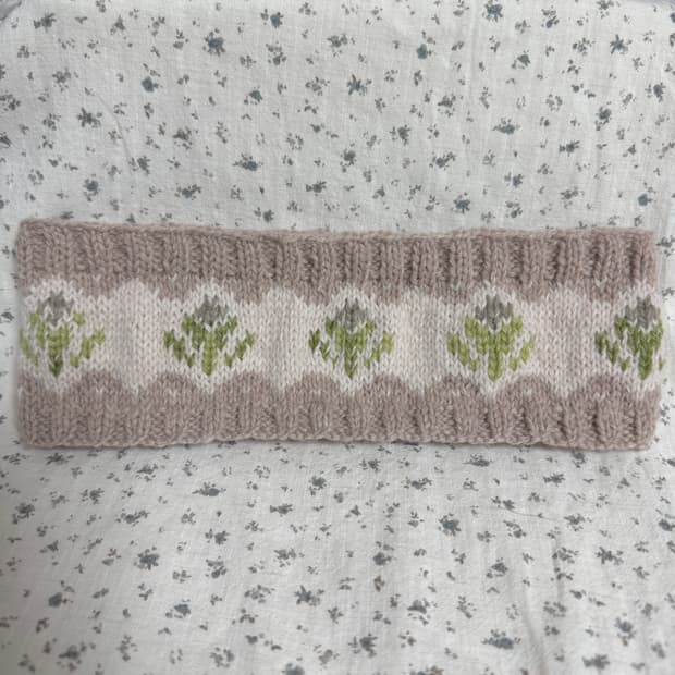 [핸드메이드] 뜨개 자수 헤어밴드