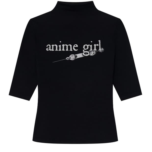 본네 Anime mock neck top (Black)