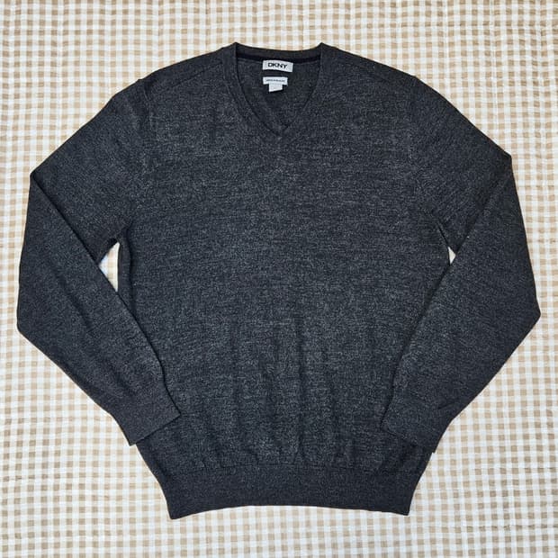 DKNY 메리노울 브이넥 얇은 니트 남자100