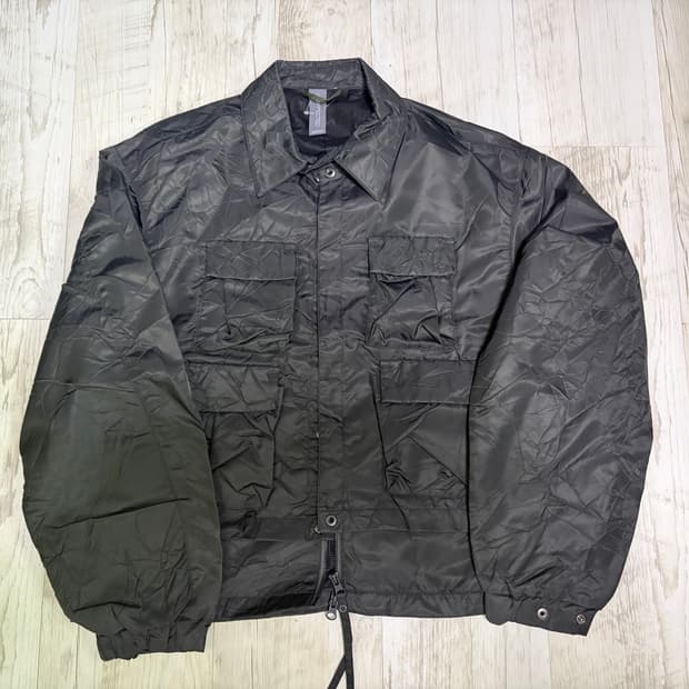 [M] 언어펙티드 레이어드 피셔맨 크링클 자켓 블랙 새상품