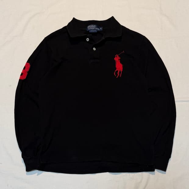 폴로 랄프로렌 빅포니 롱슬리브 카라티 블랙