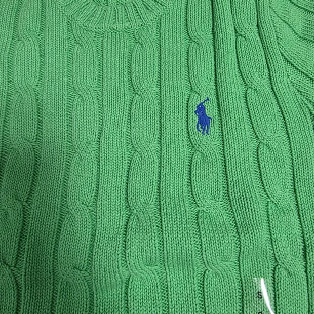 폴로 랄프로렌 케이블 니트 그린 S