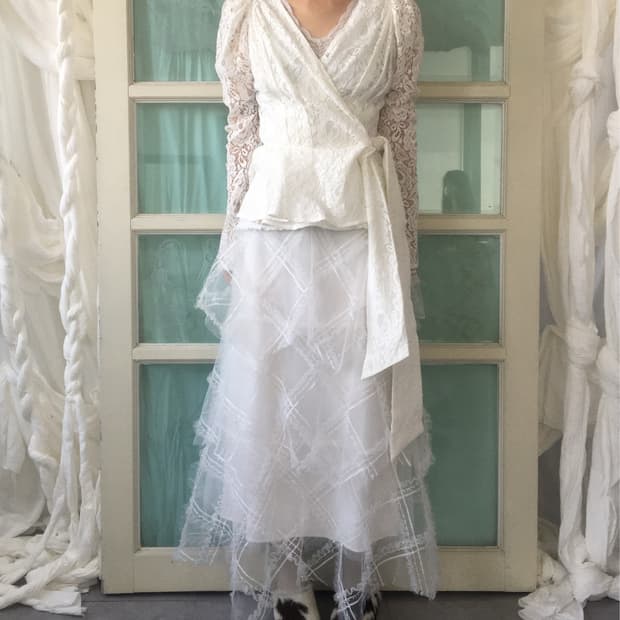 Lace wrap blouse