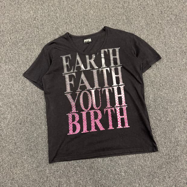 L)PPFM 빈티지 프린팅 여성 반팔티