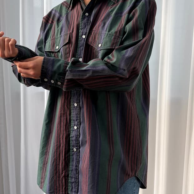 [2XL]Salmon River USA 카우보이 웨스턴 셔츠