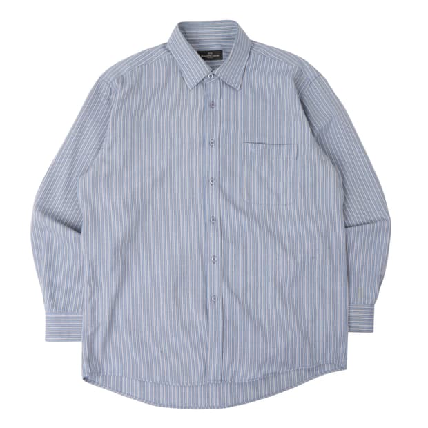 발렌시아가 포켓 로고 스트라이프 셔츠