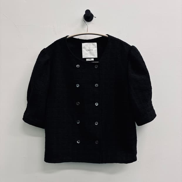 유메르 UMER 트위드 하프 슬리브 자켓