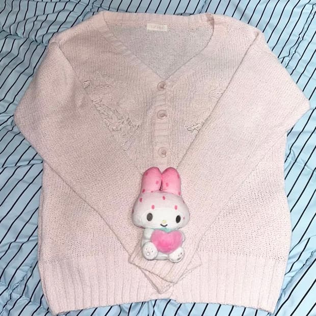 리즈리사 딸기우유 빈티지 가디건