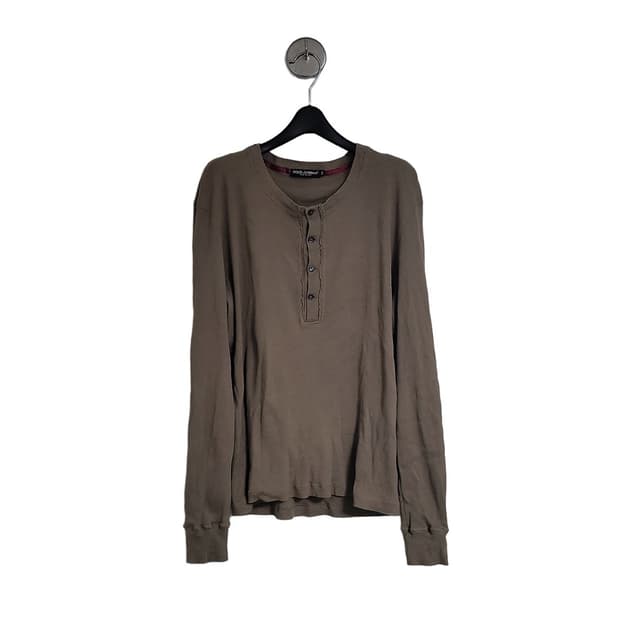 Ribbed henley neck