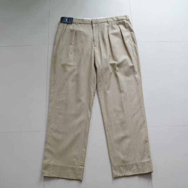 90s 폴로 골프 헤링본 HBT 투턱 실크 슬랙스 팬츠