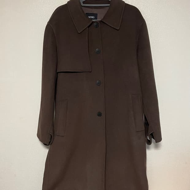 미쏘 핸드메이드 울 코트 브라운