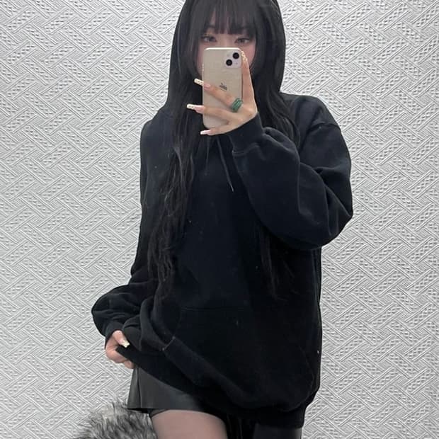 발렌시아가 스트릿 힙합 캐주얼 시크 웨이브로고 후드티 M C09632