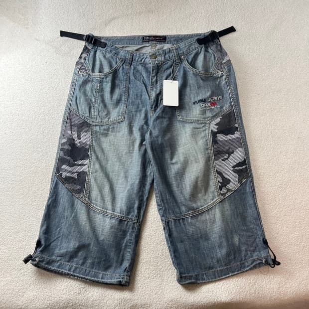 37 FUBU 푸브 90s 카모 데님 8부 팬츠
