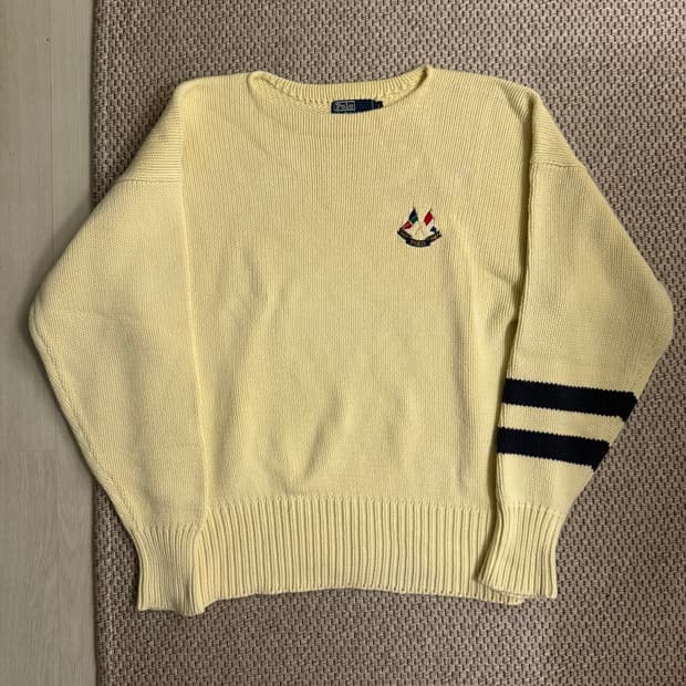 80s 폴로 크로스플래그 니트