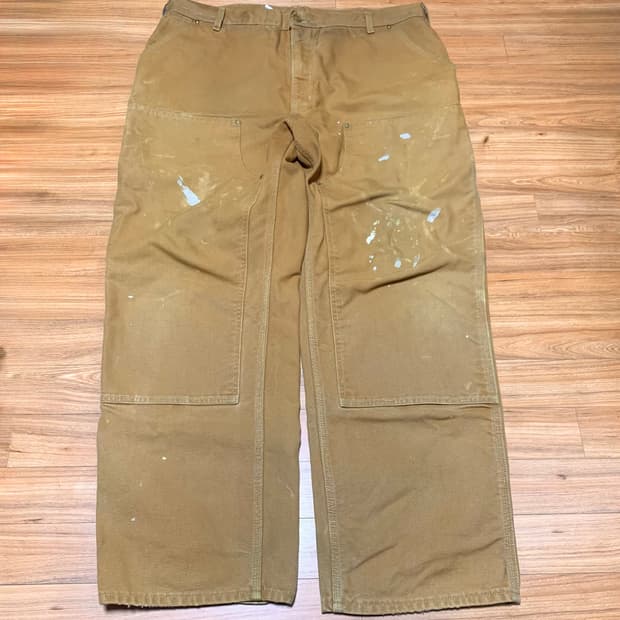 빈티지 usa 칼하트 더블니 팬츠 브라운 42x32