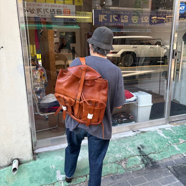 DOUBLE RL Riley Cow Leather Rucksack