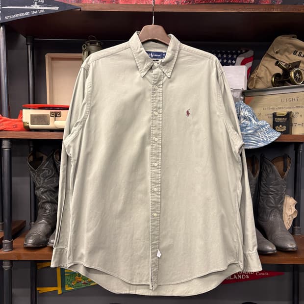 90s 폴로 랄프로렌 소프트 코튼 옥스포드 셔츠 베이지 N746
