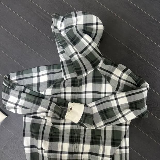 Bape 체크 후드 집업 자켓