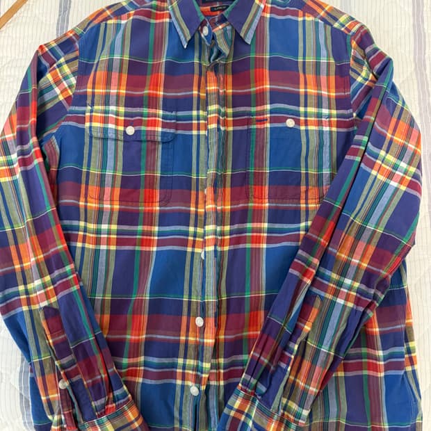 폴로 랄프로렌 마드라스 체크 셔츠 M 큐알정품