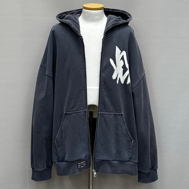 우영미 페인티드 로고 다잉 후드 집업 ( 110~115 )