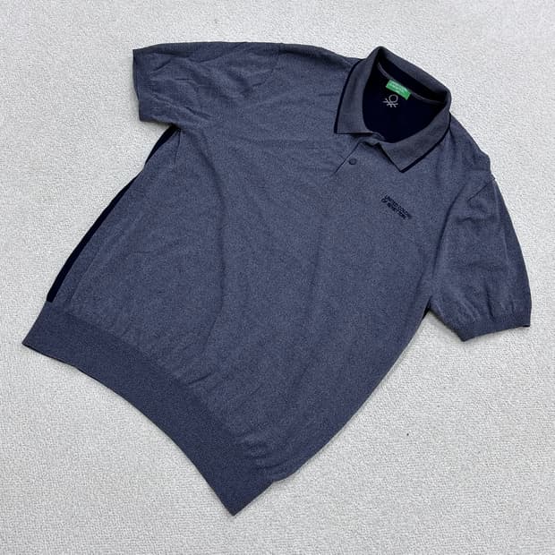 XXL 베네통 남성 반팔 카라 티셔츠 0401E