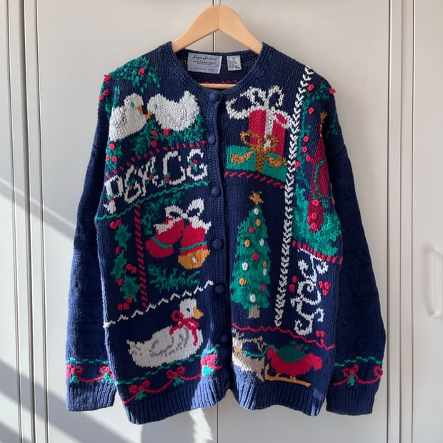 Northern isles 크리스마스 핸드메이드 니트 가디건 
