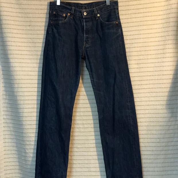 빈티지 리바이스 501 진청 데님 일자핏 청바지 30x30