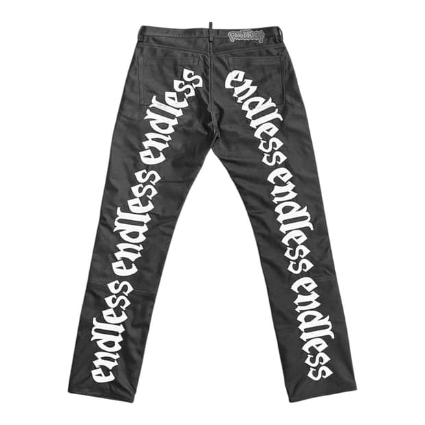 엔드리스 레더 팬츠 검흰