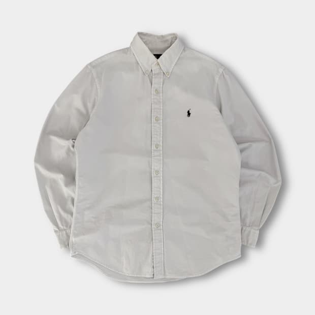 폴로 랄프로렌 신형 QR라벨 가먼트 다이 화이트 셔츠