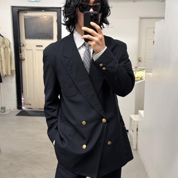 크리스챤 디올 네이비 금장 블레이저