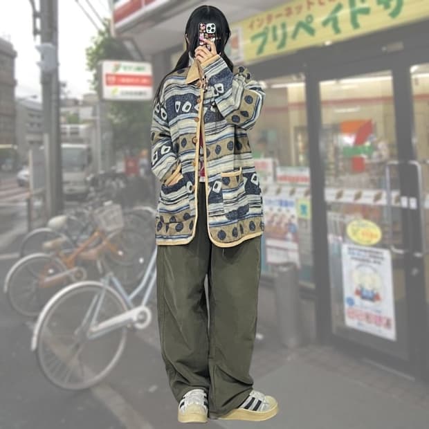 에스닉 코듀로이 바인딩 자켓