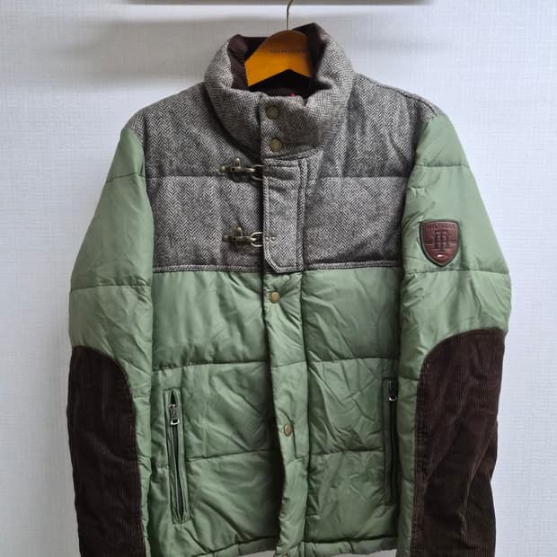 M) 타미힐피거 해링본 덕다운 패딩 팝니다