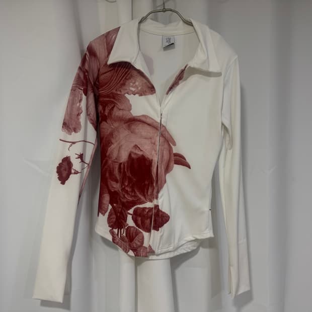 Nache 나체 하프톤 져지 셔츠 화이트