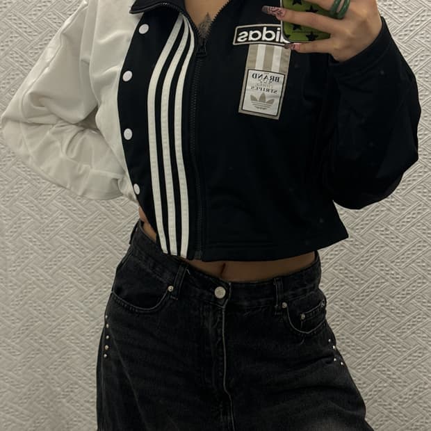 아디다스 아디브레이크 스트릿 펑크 크롭 져지 집업 K0239