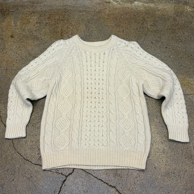 90s USA 빈티지 피셔맨 니트 방울 헤비코튼 니트 