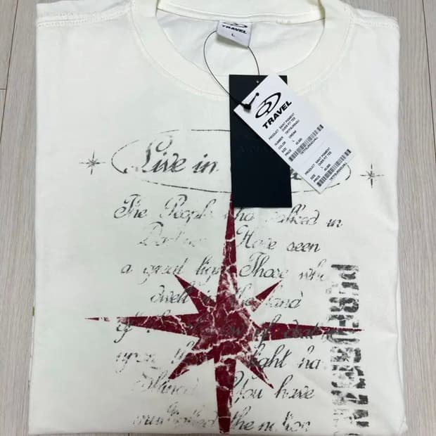 L)새상품 트래블 세인트 피그먼트 반팔티 크림