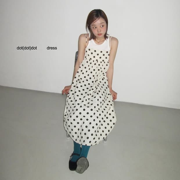 파크빈 도트 원피스 parkvin dot