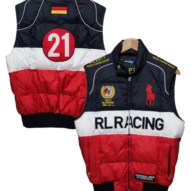 폴로 랄프로렌 독일 레이싱 투웨이 빅포니 패딩 조끼 베스트 자켓
