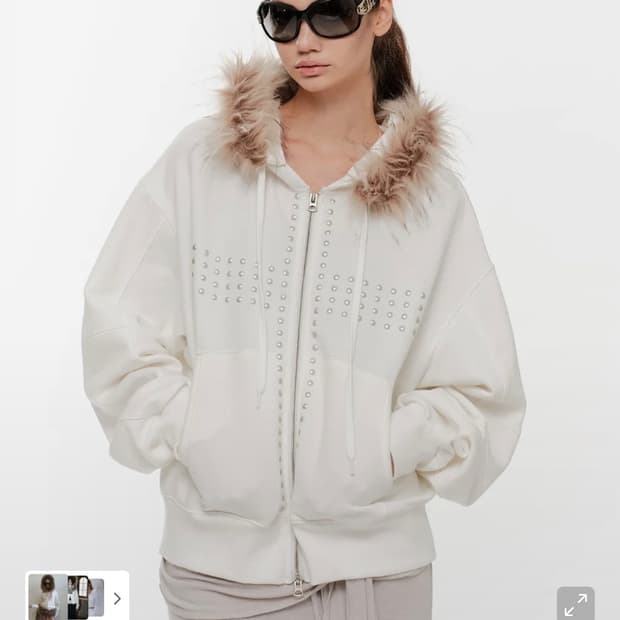 2000아카이브스 CRUCIA FUR HOODIE ZIP UP (IVOR