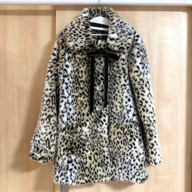 리즈리사 호피 코트 퍼코트 퍼자켓 히메갸루 오네갸루 짜잔씨 나나깔 펑크