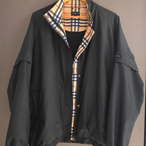 버버리 체크 안감 바람막이 자켓 사이즈L,105~110
