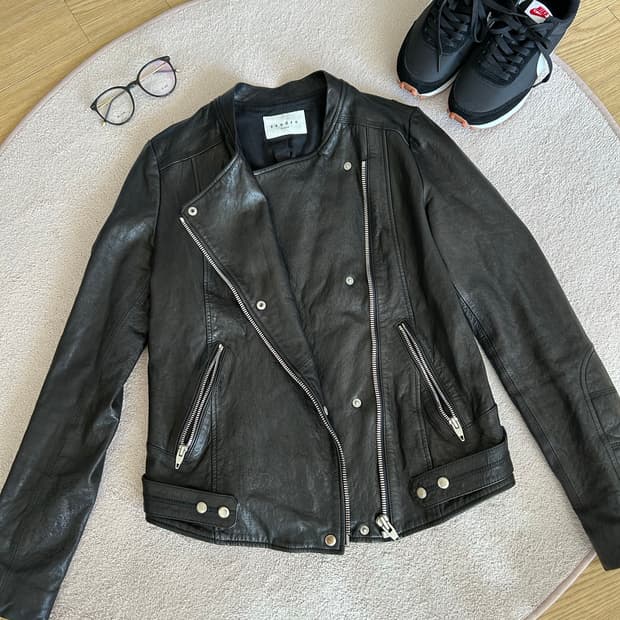 sandro 양가죽 라이더 자켓 55