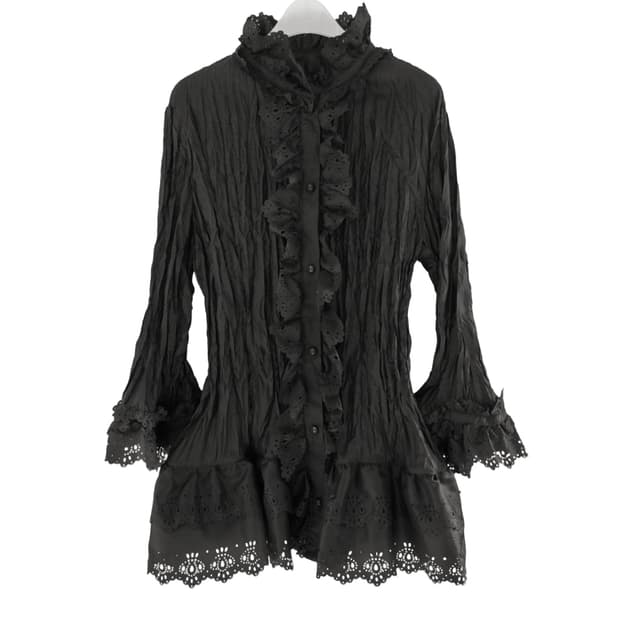 Thornel Punching Blouse - Black