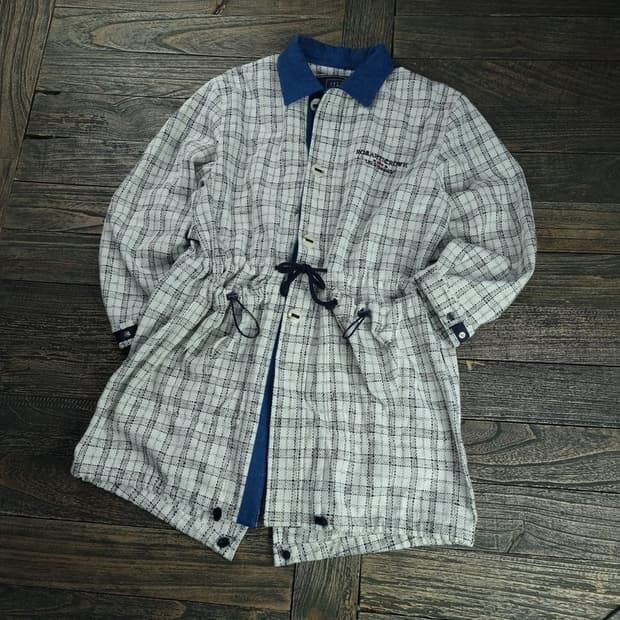 [로맨틱크라운] 오버핏 데님 카라 트위드 야상 코트 M18770